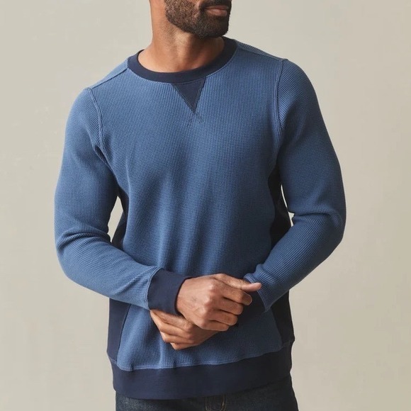 American Giant Other - American Giant Colorblock Summit T-Shirt Mens 2XL Blue Waffle Knit Crew Neck
